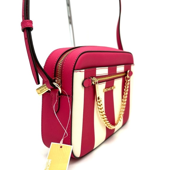 Michael Kors Large EW Zip Chain Xbody Crossbody Bag Electric Pink Multi - Picture 5 of 10